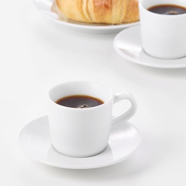 Ikea IKEA 365+ - Espresso cup and saucer, white, 6 cl