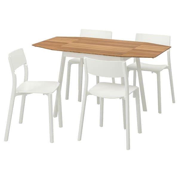IKEA PS 2012 / JANINGE - Table and 4 chairs, bamboo/white, 138 cm - best price from Maltashopper.com 69161482