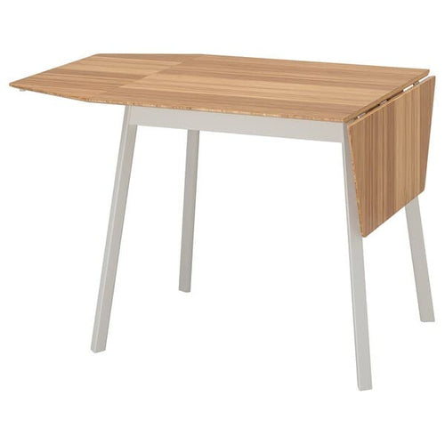 IKEA PS 2012 - Drop-leaf table, bamboo/white, 74/106/138x80 cm