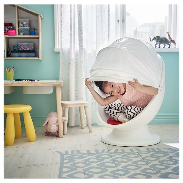 IKEA PS LÖMSK - Swivel armchair, white/red , - Premium Chairs from Ikea - Just €103.99! Shop now at Maltashopper.com