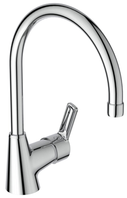 Bricocenter VENTA SINK MIXER IDEAL STANDARD SINGLE-HOLE ARCHED SPOUT CHROME