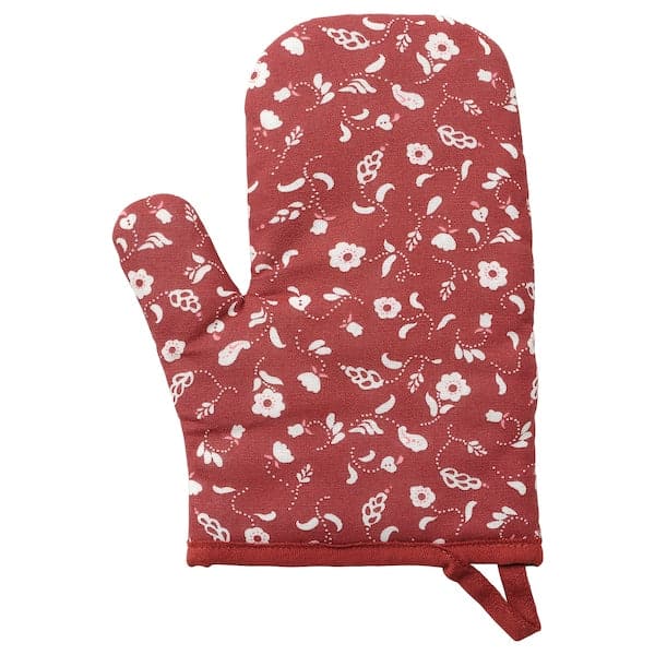 Ikea INAMARIA - Oven glove, patterned/red