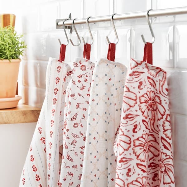 INAMARIA - Tea towel, patterned red/pink, 45x60 cm - best price from Maltashopper.com 40493081