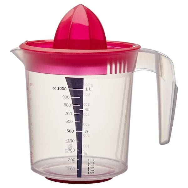 INFRIA Jug with lid and juicer - transparent/cherry red 1.0 l , 1.0 l - best price from Maltashopper.com 20394398