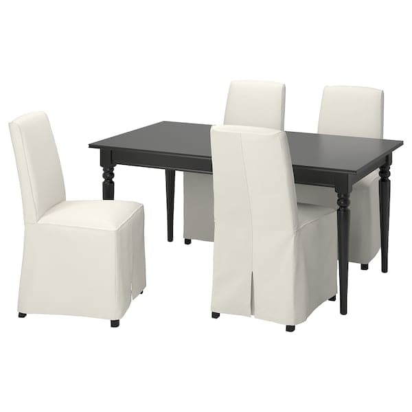 Ikea INGATORP / BERGMUND - Table and 4 chairs , 155/215 cm