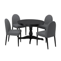 INGATORP / DANDERYD Table and 4 chairs, black black/Vissle grey, 110/155 cm , 110/155 cm - best price from Maltashopper.com 89483957