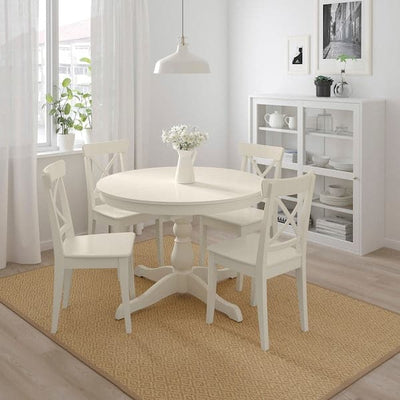 EKEDALEN / BERGMUND tavolo e 4 sedie, bianco/Fågelfors fantasia, 120/180 cm  - IKEA Svizzera