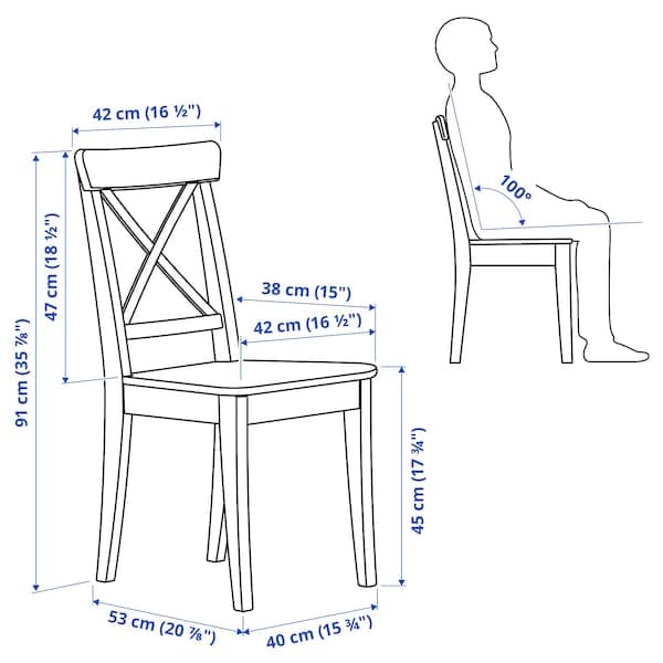 Ikea INGATORP / INGOLF - Table and 4 chairs, white/white, 110/155 cm