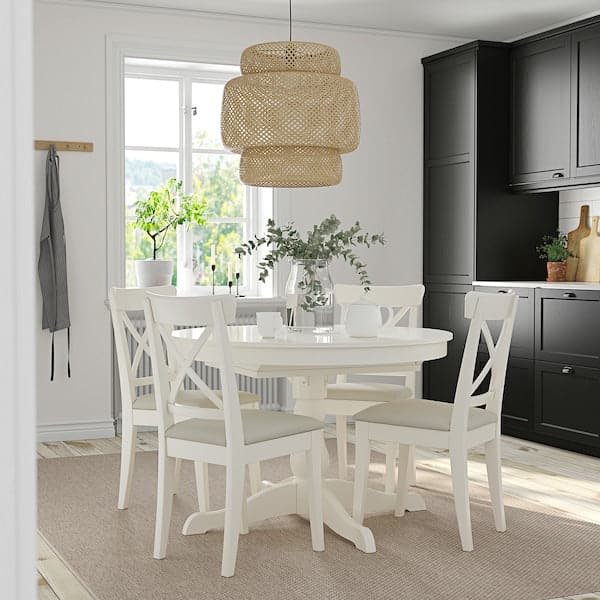 Ikea INGATORP / INGOLF - Table and 4 chairs , 110/155 cm