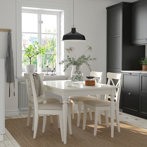 INGATORP / INGOLF - Table and 4 chairs , 155/215 cm - best price from Maltashopper.com 19388685