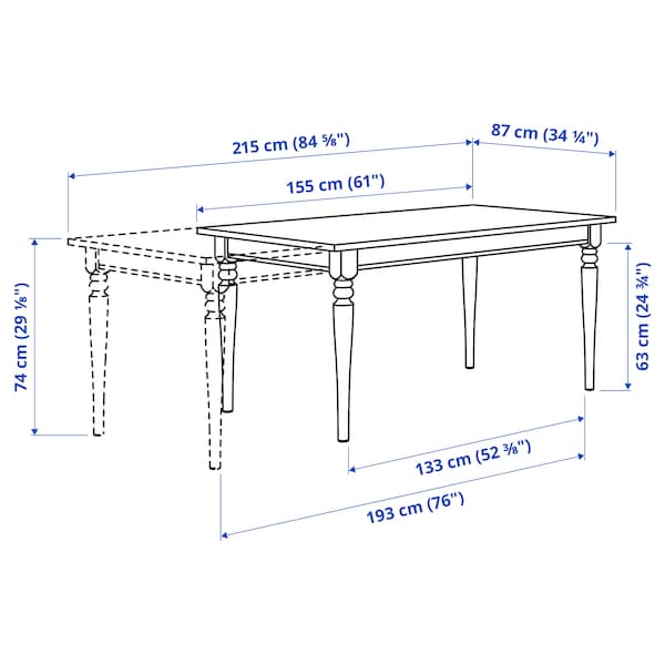 INGATORP / INGOLF - Table and 6 chairs , 155/215 cm - best price from Maltashopper.com 39482804