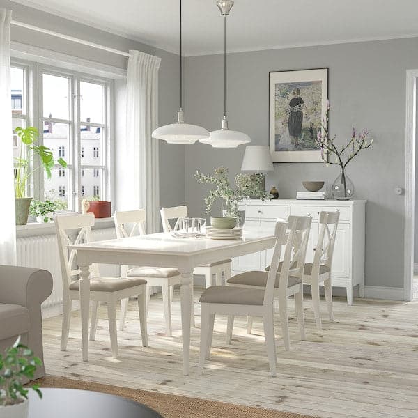 Ikea INGATORP / INGOLF - Table and 6 chairs , 155/215 cm