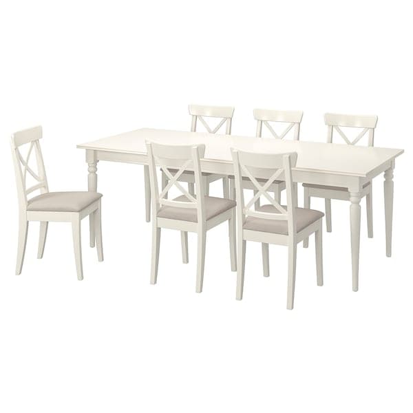 Ikea INGATORP / INGOLF - Table and 6 chairs , 155/215 cm