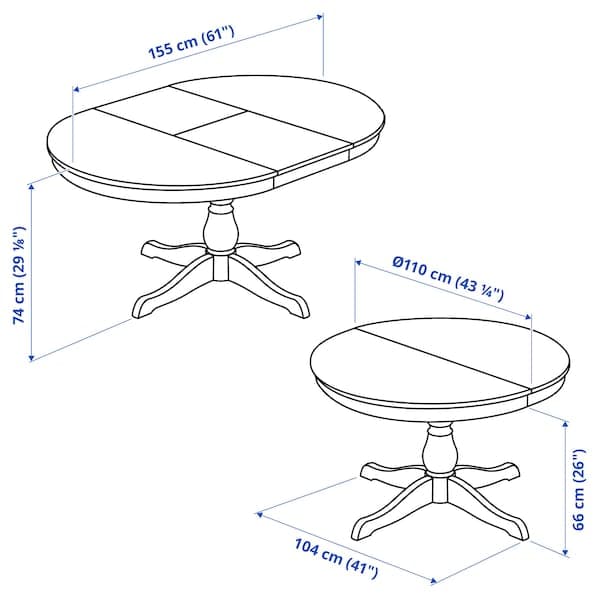 INGATORP / INGOLF - Table and 6 chairs, black/brown-black, 110/155 cm - best price from Maltashopper.com 49483308