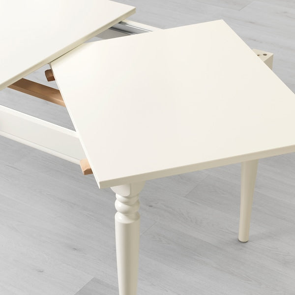 INGATORP / SKOGSTA - Table and 4 chairs, white/acacia, 155/215 cm - best price from Maltashopper.com 99545196