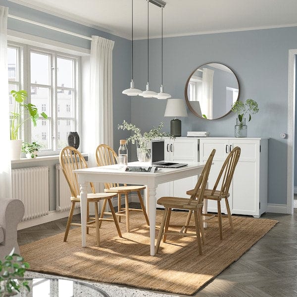 Ikea INGATORP / SKOGSTA - Table and 4 chairs, white/acacia, 155/215 cm