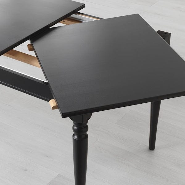 Ikea INGATORP / SKOGSTA - Table and 4 chairs, black/acacia, 155/215 cm