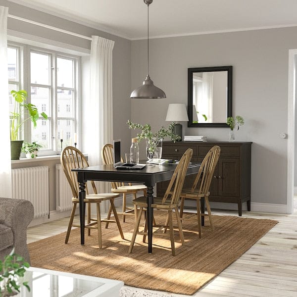 Ikea INGATORP / SKOGSTA - Table and 4 chairs, black/acacia, 155/215 cm