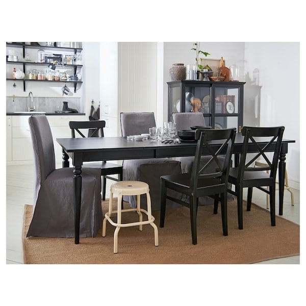 INGATORP - Extendable table, black, 155/215x87 cm - best price from Maltashopper.com 90222407