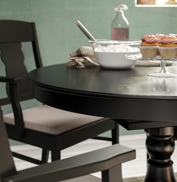 Ikea INGATORP - Extendable table, black, 110/155 cm