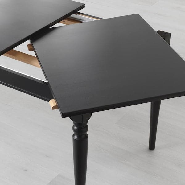INGATORP - Extendable table, black, 155/215x87 cm - best price from Maltashopper.com 90222407