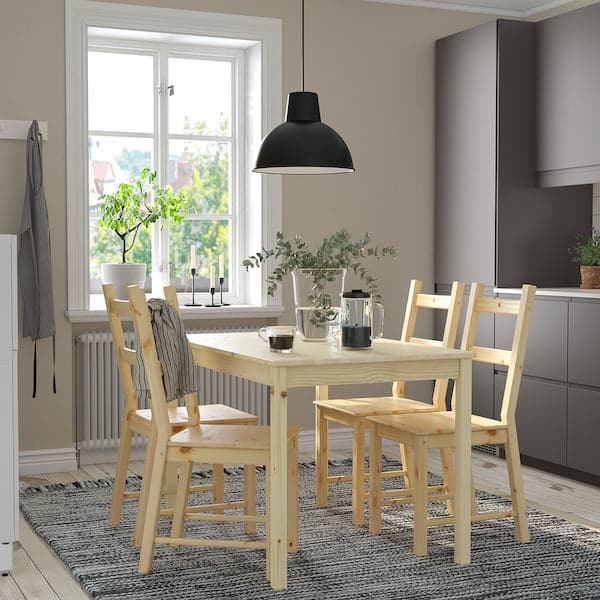 INGO / IVAR - Table and 4 chairs, pine, 120 cm - best price from Maltashopper.com 49097350