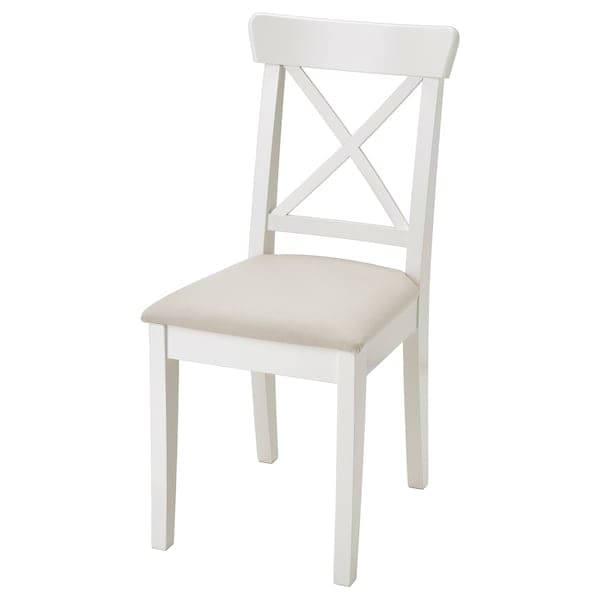 Ikea INGOLF Chair - white/Hallarp beige ,