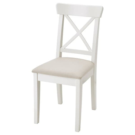 Ikea INGOLF Chair - white/Hallarp beige ,