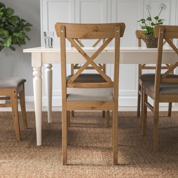 Ikea INGOLF Chair - antiqued mordant/Nolhaga gray-beige ,