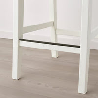 INGOLF Bar stool with backrest - white/Hallarp beige 65 cm , - best price from Maltashopper.com 00478737