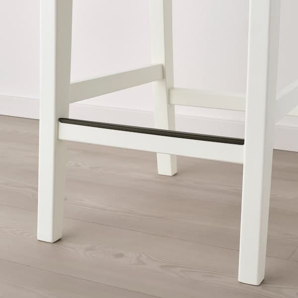 Ikea INGOLF Bar stool with backrest - white/Hallarp beige 65 cm ,