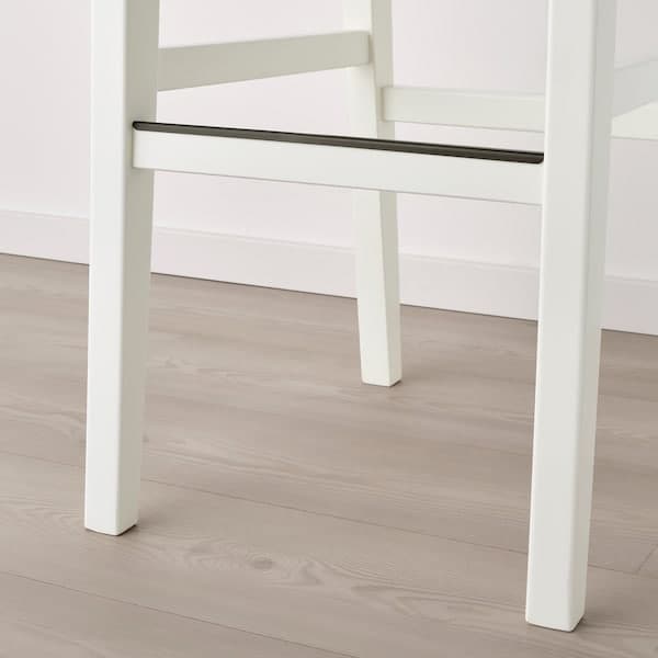 INGOLF Bar stool with backrest - white/Hallarp beige 75 cm , 75 cm - best price from Maltashopper.com 80478743