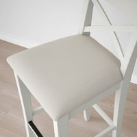 INGOLF Bar stool with backrest - white/Hallarp beige 75 cm , 75 cm - Premium Chairs from Ikea - Just €110.99! Shop now at Maltashopper.com