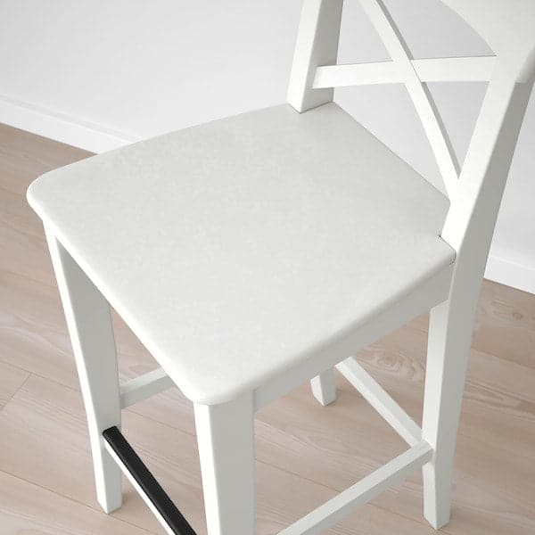 INGOLF - Bar stool with backrest, white, 63 cm - Premium Chairs from Ikea - Just €90.99! Shop now at Maltashopper.com