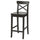 INGOLF - INGOLF Bar stool with backrest, brown-black, 63 cm