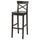 INGOLF - INGOLF Bar stool with backrest, brown-black, 74 cm