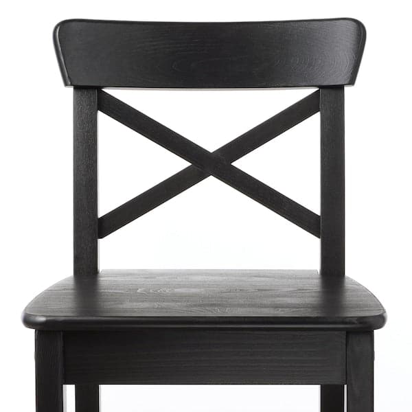 INGOLF - Bar stool with backrest, brown-black, 74 cm - Premium Chairs from Ikea - Just €97.99! Shop now at Maltashopper.com