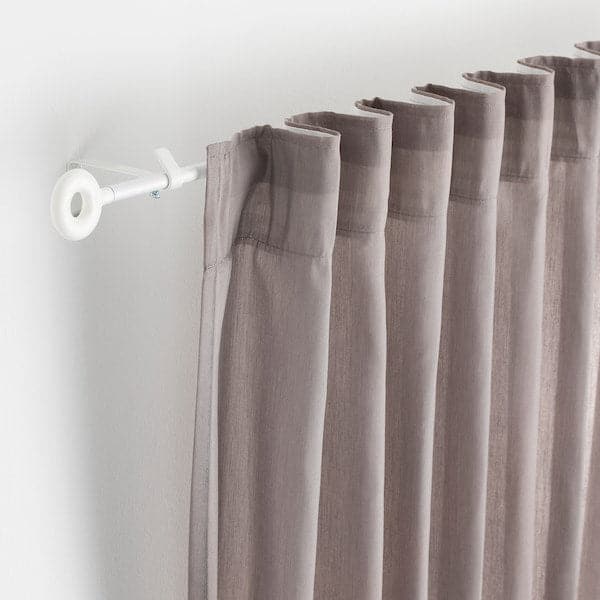 IRJA - Curtain rod set, white, 140 cm - best price from Maltashopper.com 70117172