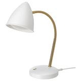 ISNÅLEN LED work lamp, white/brass-colour, 13 cm