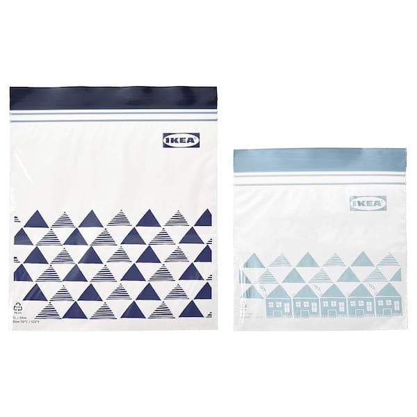 Ikea ISTAD - Resealable bag, fancy/blue ,