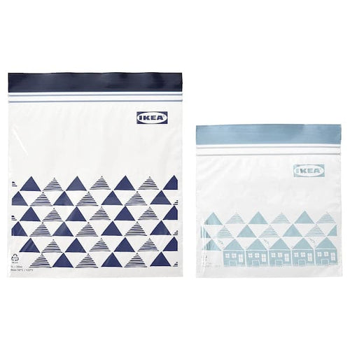 ISTAD resealable bag, patterned/blue, 1/0.4 l, 60 pack