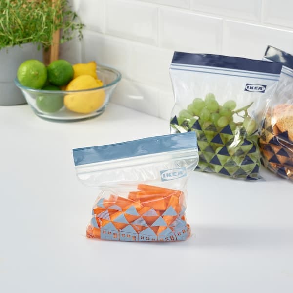 Ikea ISTAD - Resealable bag, fancy/blue ,