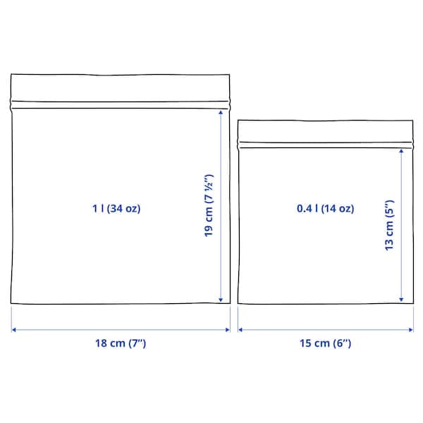 Ikea ISTAD - Resealable bag, fancy/blue ,
