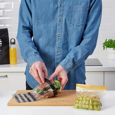 ISTAD - Resealable bag, patterned/black yellow, 1/0.4 l - Premium  from Ikea - Just €5.99! Shop now at Maltashopper.com