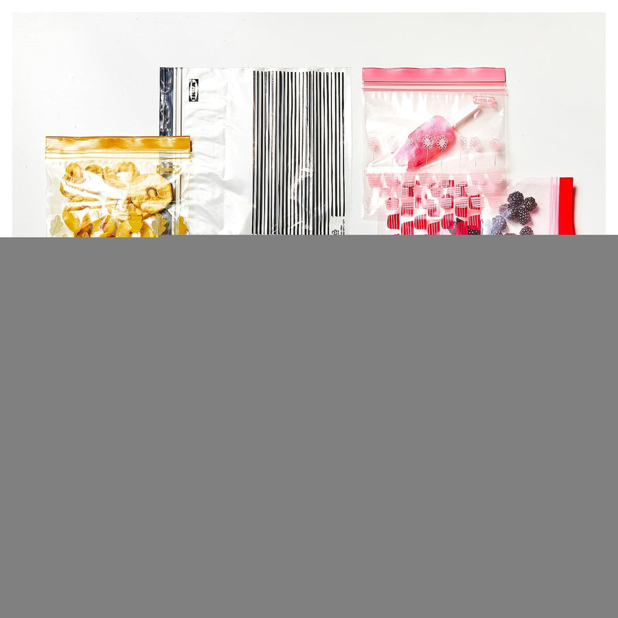 Ikea ISTAD - Resealable bag, patterned red/pink, 2.5/1.2 l