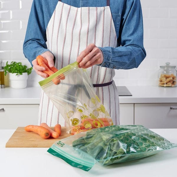 Ikea ISTAD - Resealable bag, patterned/green, 6/4.5 l