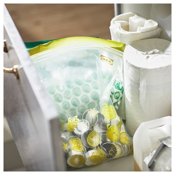 Ikea ISTAD - Resealable bag, patterned/green, 6/4.5 l