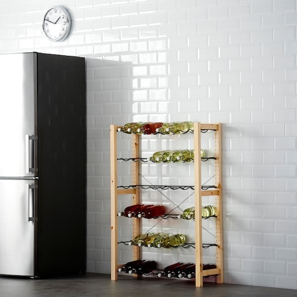 Ikea IVAR - 1 section/bottle racks, pine/grey, 89x30x124 cm