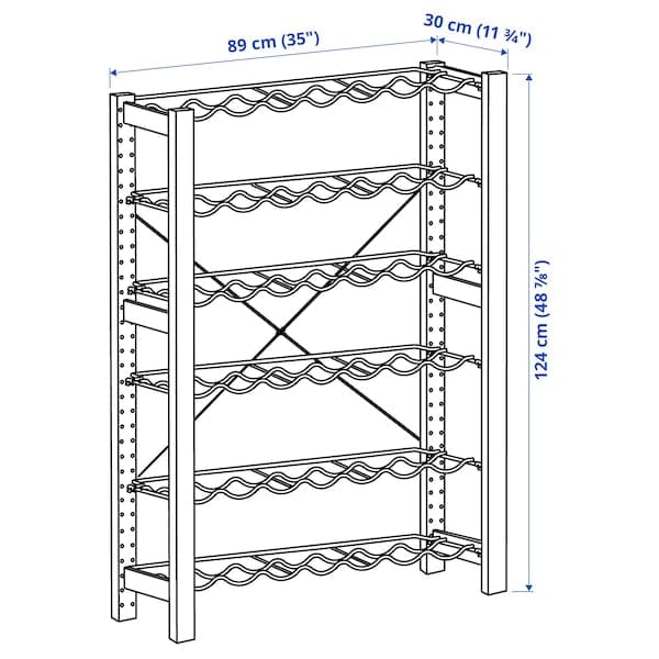 Ikea IVAR - 1 section/bottle racks, pine/grey, 89x30x124 cm