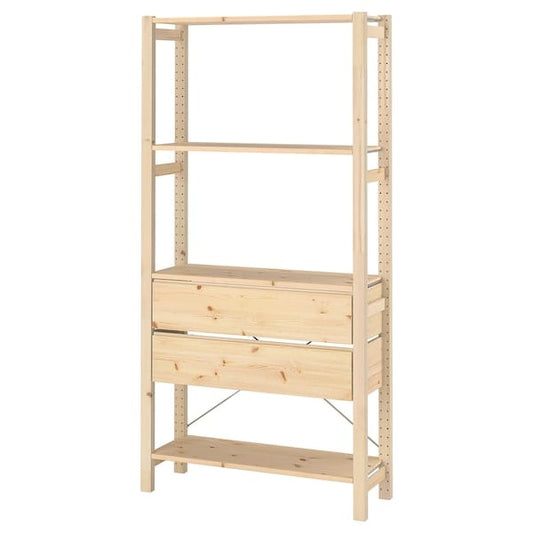Ikea IVAR - 1 section/shelves/drawers, pine, 89x30x179 cm